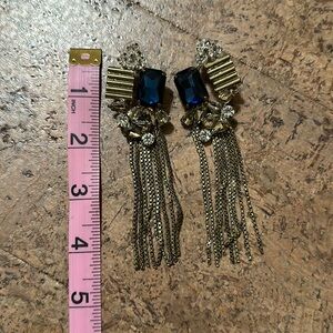 Gold and blue statement earrings 💛